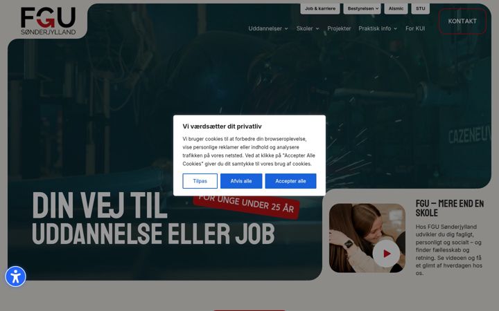 Screenshot of fgu-sonderjylland.dk