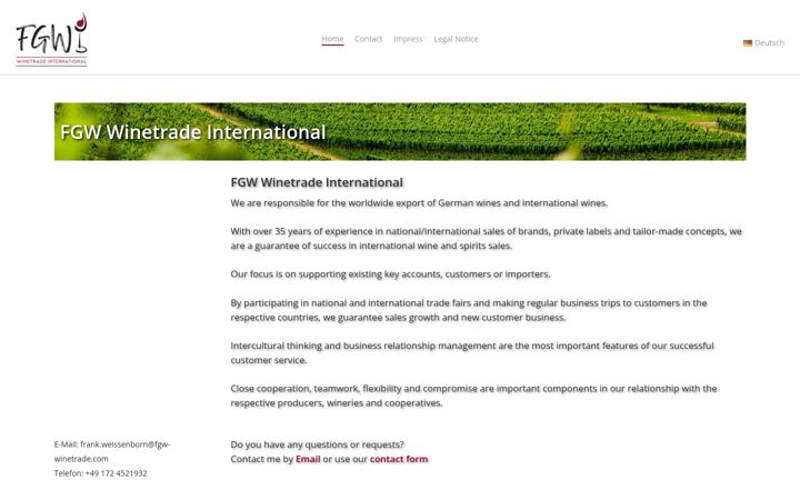 Screenshot of fgw-winetrade.com