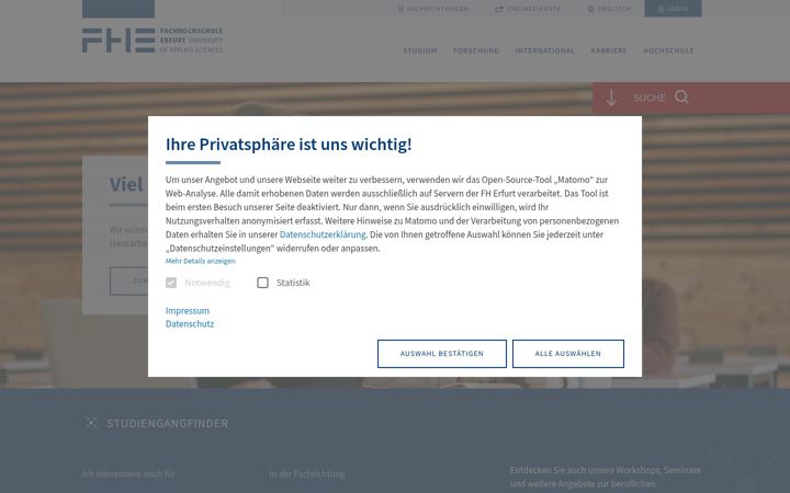 Zrzut ekranu fh-erfurt.de
