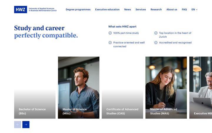Screenshot of fh-hwz.ch