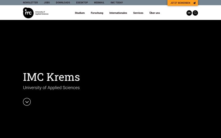 Screenshot of fh-krems.ac.at