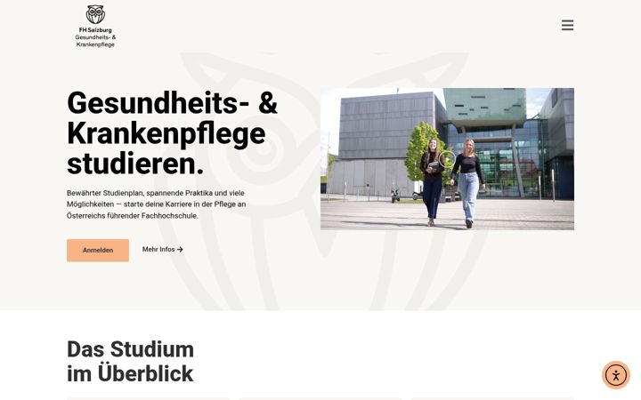 Screenshot of fh-pflege.at