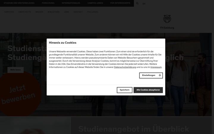 Screenshot ta' fh-salzburg.ac.at