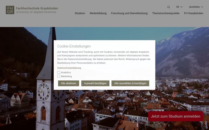 Screenshot of fhgr.ch