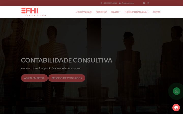 Ekraanipilt saidist fhicontabilidade.com.br