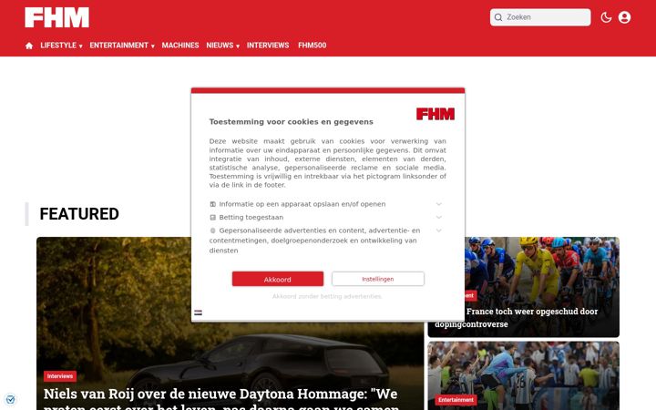 Screenshot of fhm.nl