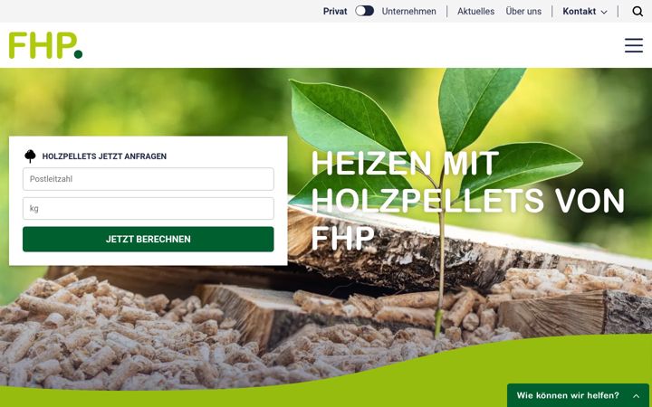 Screenshot of fhp-holzpellets.de