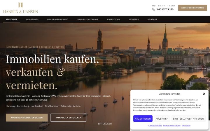 Screenshot of fhp-immobilien.com