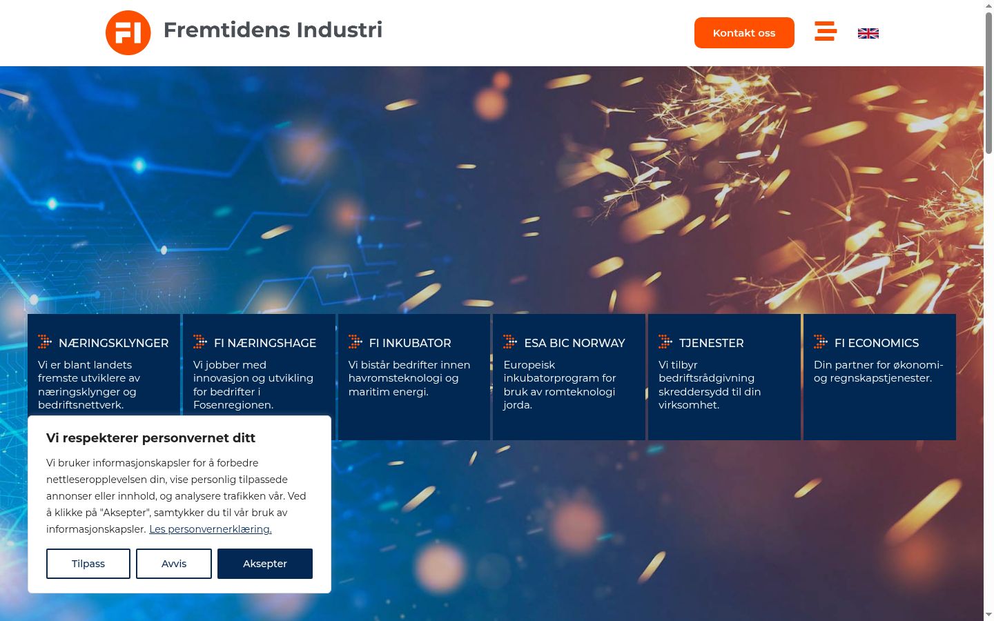 Captura de ecrã do banner de consentimento apresentado antes de qualquer interação