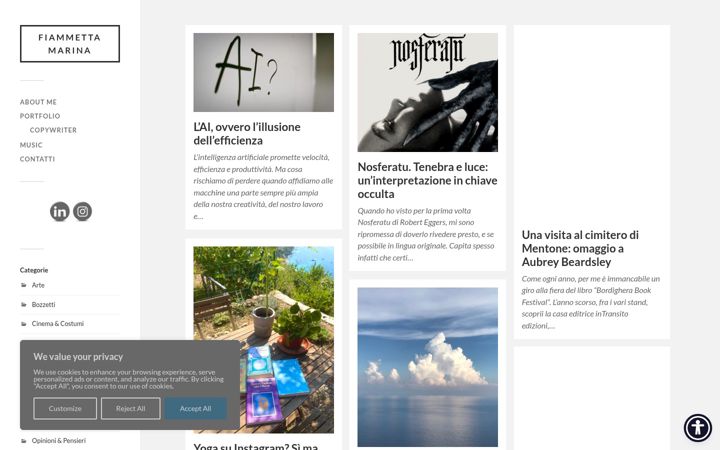 Screenshot of fiammettamarina.com
