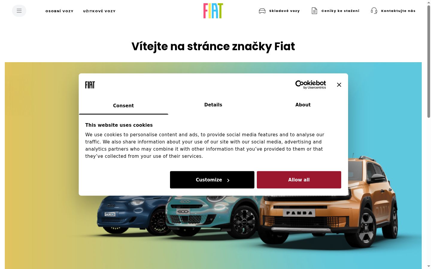 Zrzut ekranu banera zgody wyświetlanego przed jakąkolwiek interakcją
