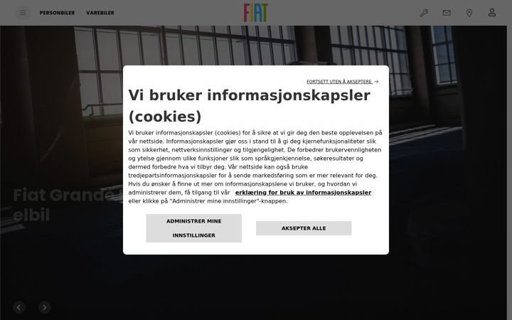 Screenshot of fiat.no