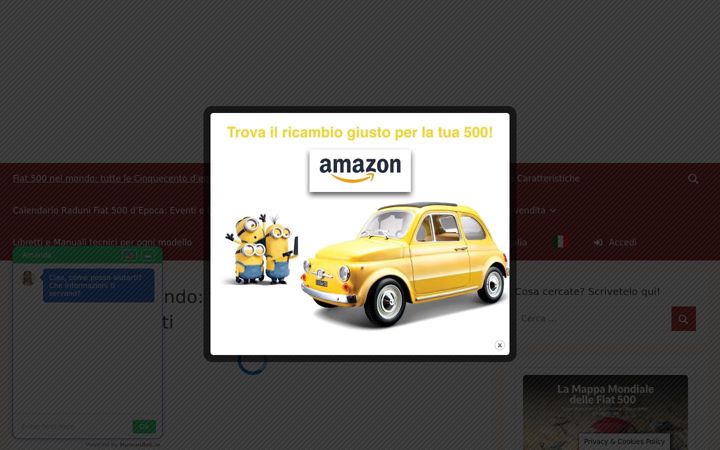 Screenshot of fiat500nelmondo.it