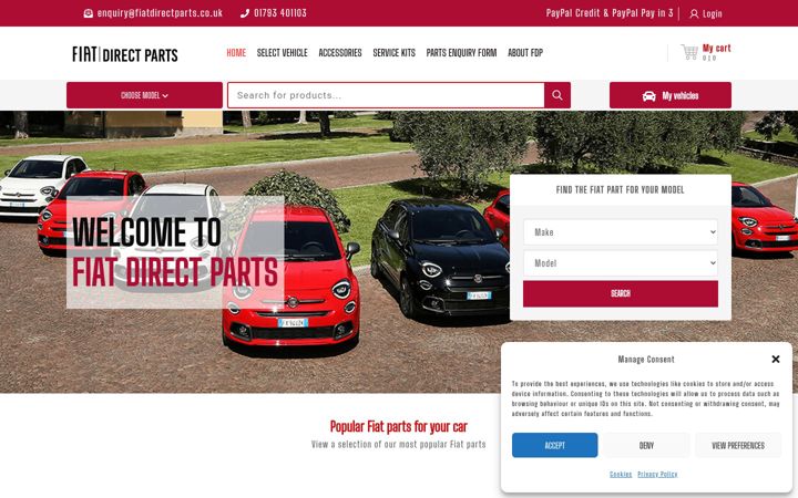 Képernyőkép: fiatdirectparts.co.uk