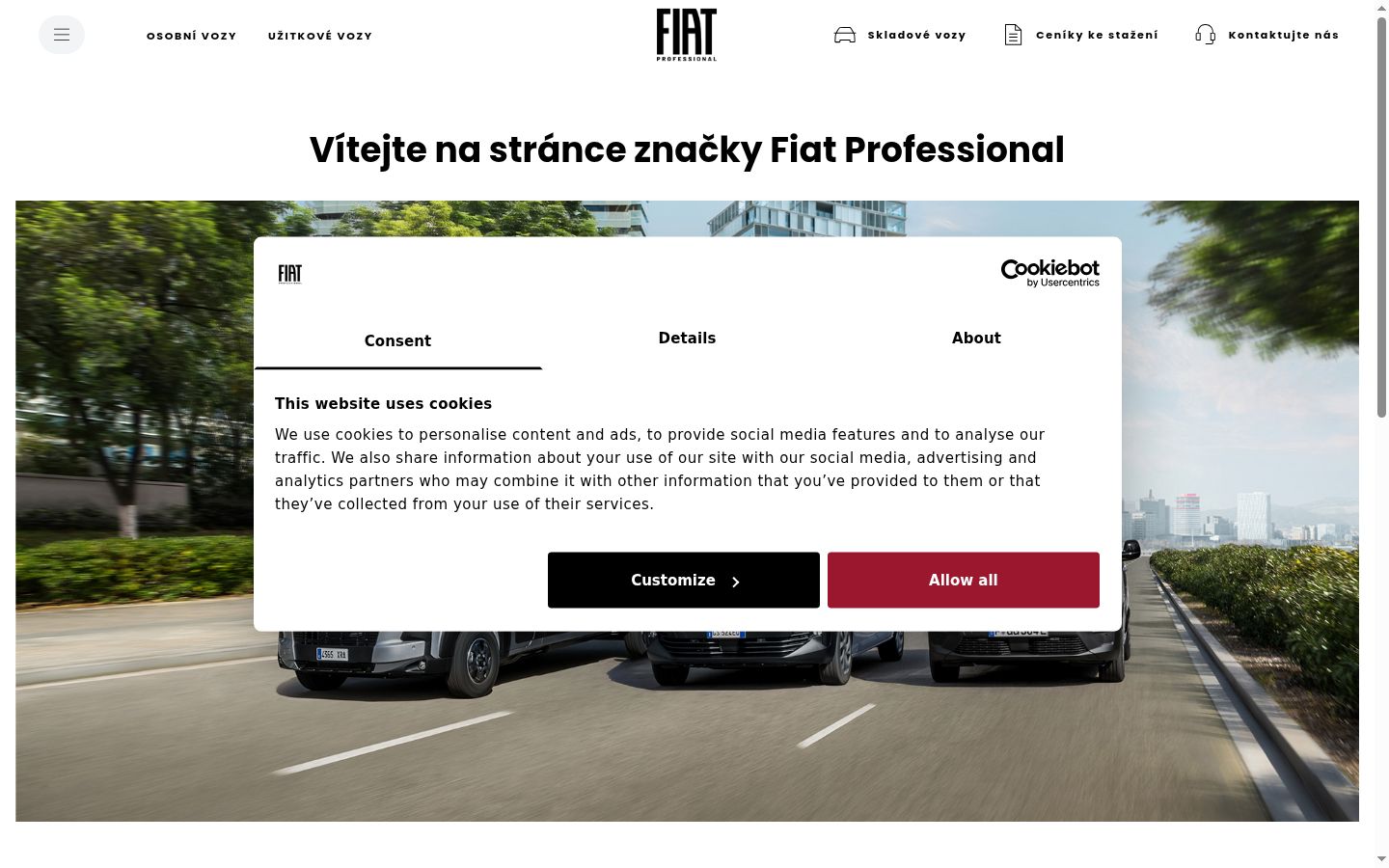 Screenshot of the consent banner shown before any interaction