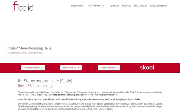 Snímek obrazovky fibelio.de