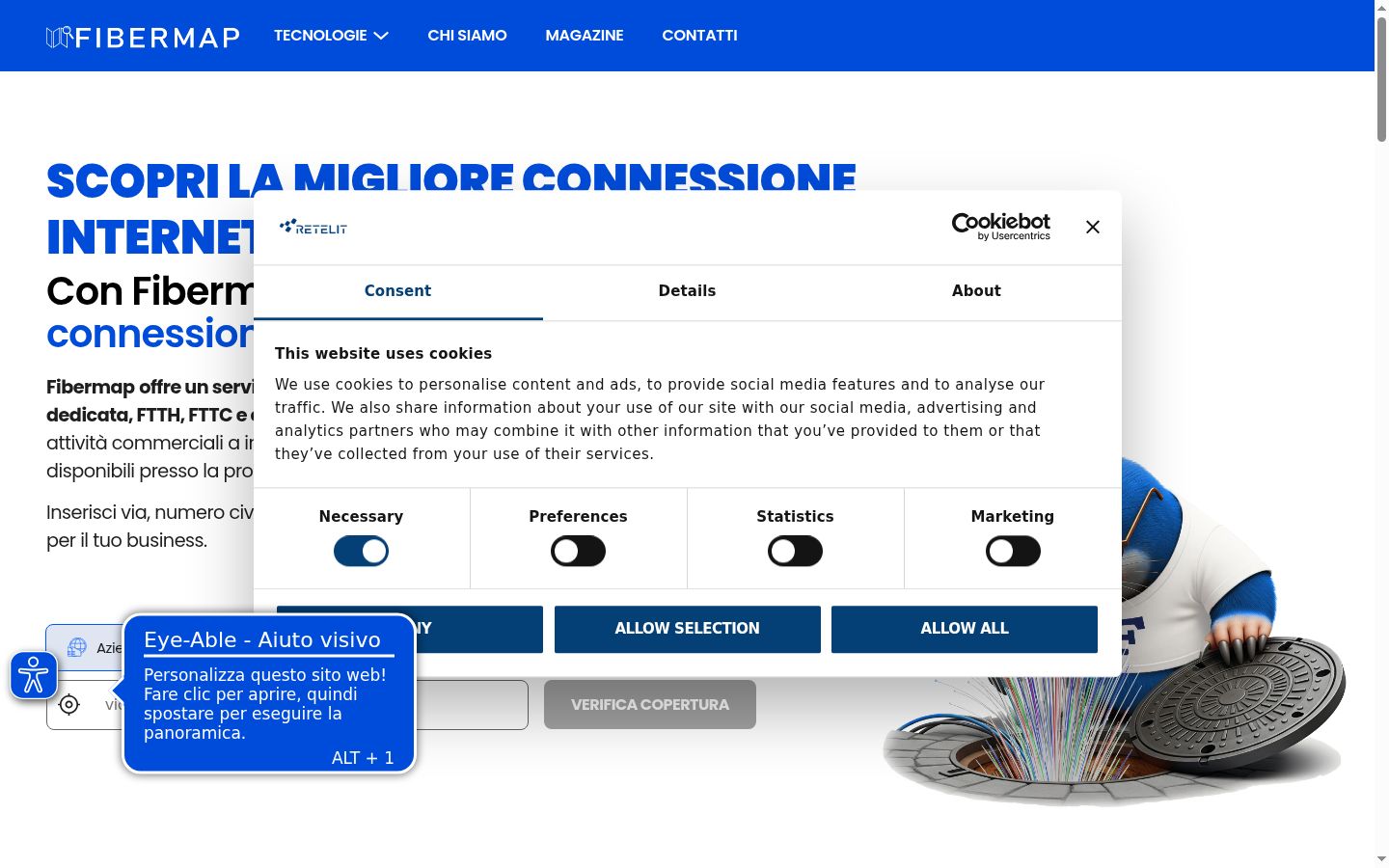 Screenshot tal-banner tal-kunsens muri qabel kwalunkwe interazzjoni