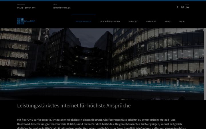 Screenshot of fiberone.de