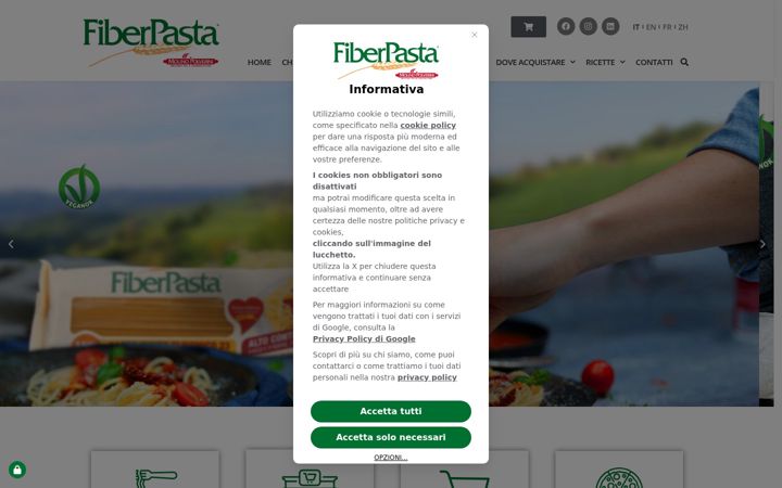Screenshot ta' fiberpasta.it