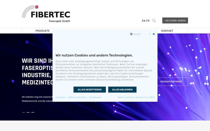 Screenshot of fibertec.de