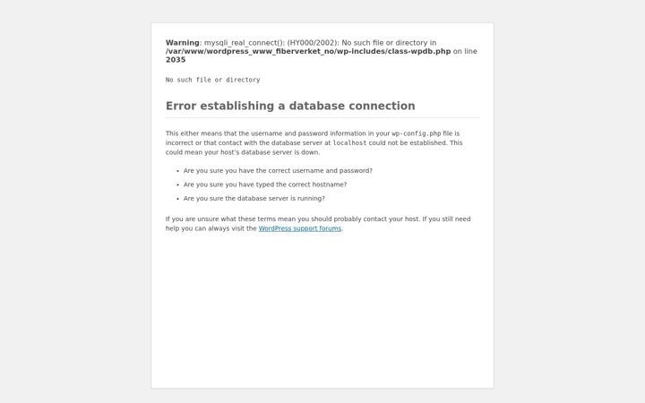 Screenshot of fiberverket.no