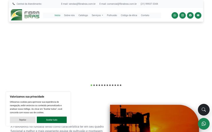 Screenshot of fibrabras.com.br