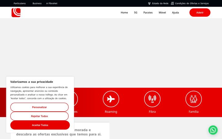 Screenshot of fibranet.pt