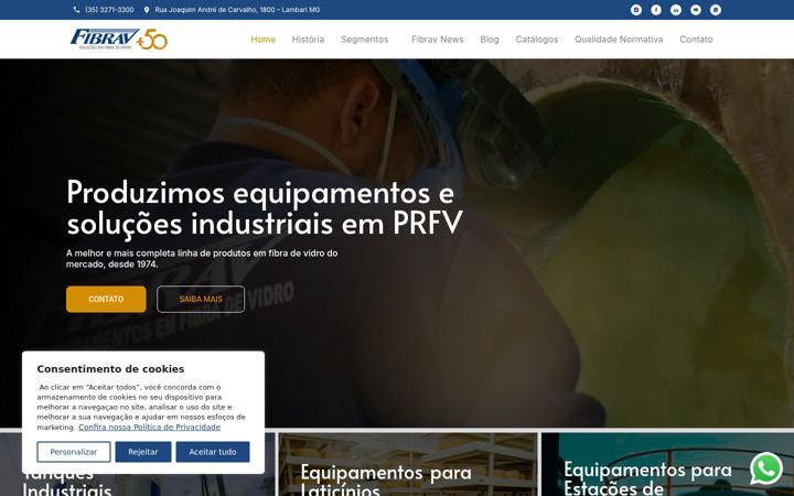 Screenshot of fibrav.com.br