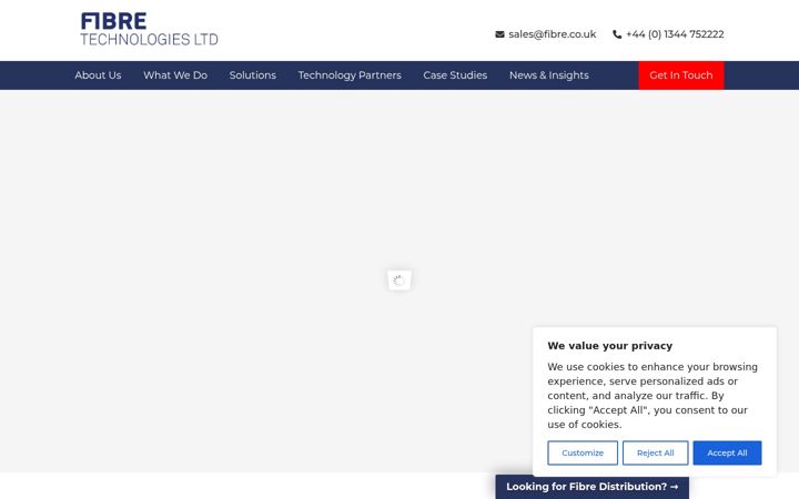 Screenshot of fibre.co.uk