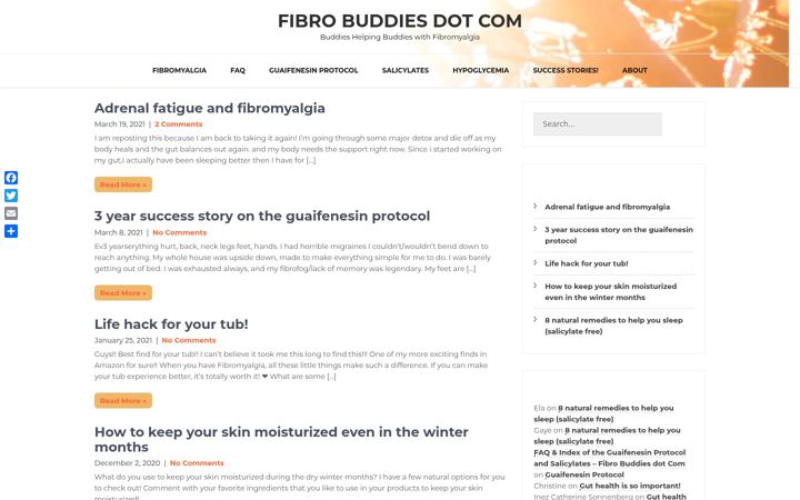 Screenshot of fibrobuddies.com