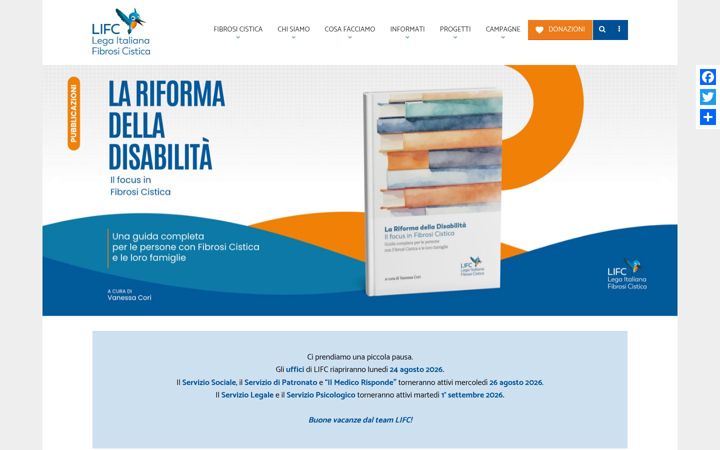 Screenshot of fibrosicistica.it