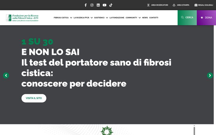 Screenshot of fibrosicisticaricerca.it