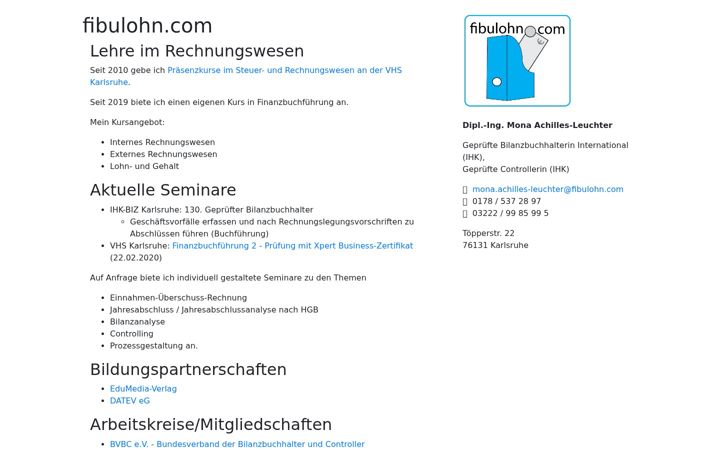 Screenshot of fibulehre.de