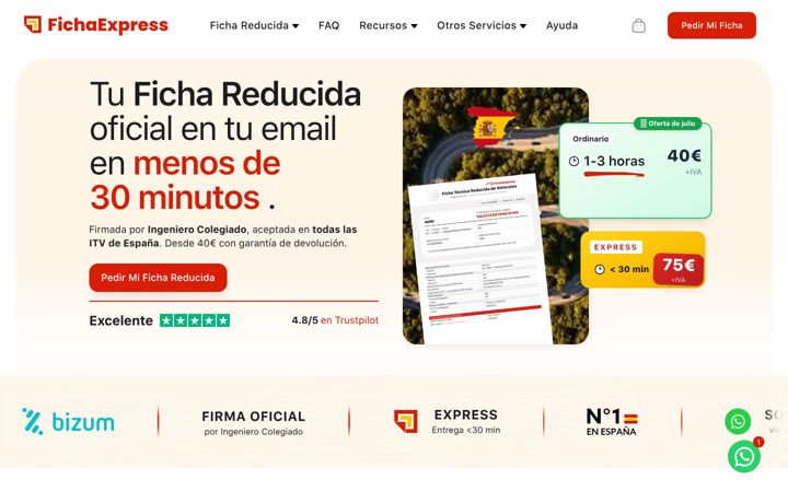 Screenshot of fichaexpress.com