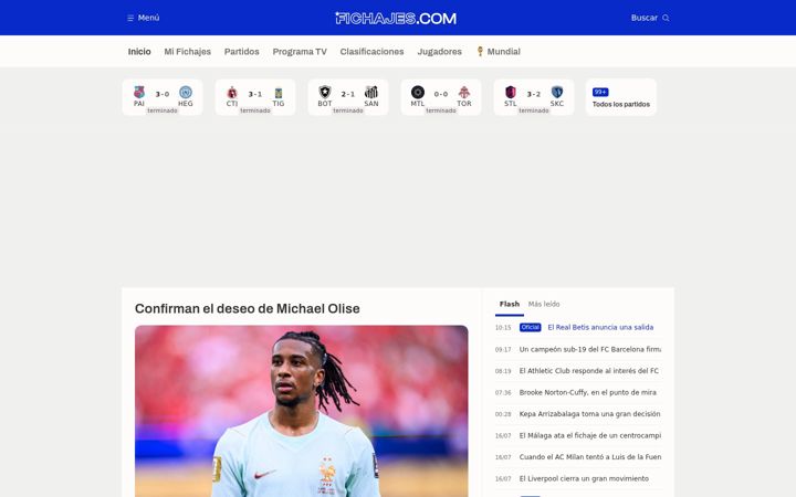 Captura de ecrã de fichajes.com