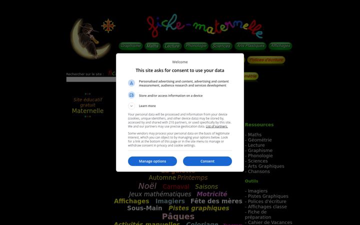 Screenshot of fiche-maternelle.com