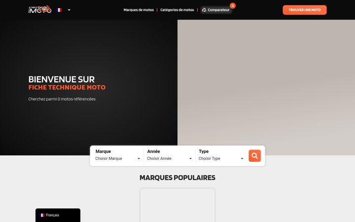 Screenshot of fiche-technique-moto.com
