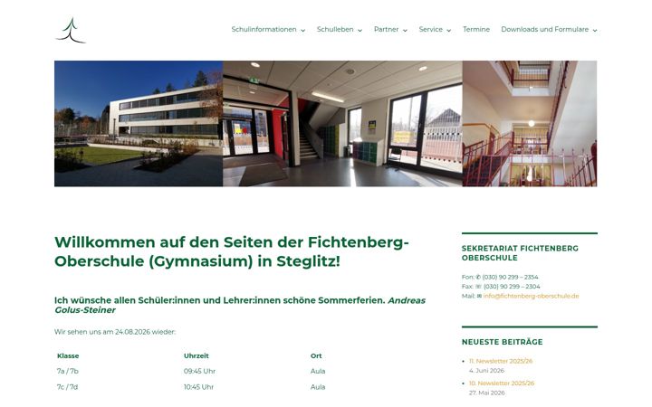 Screenshot of fichtenberg-oberschule.net