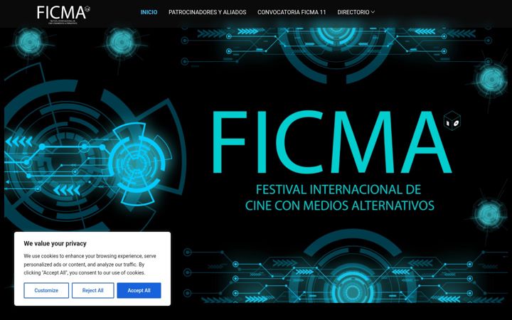 Screenshot of ficmafest.org