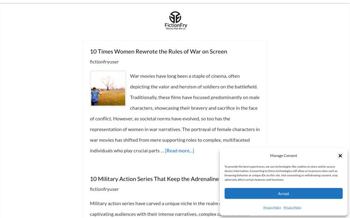 Screenshot of fictionfry.com
