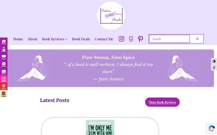 Screenshot of fictionwithphoebe.com