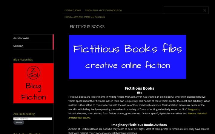 Screenshot of fictitiousbooks.com