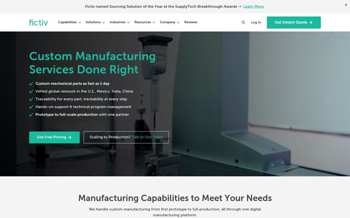 Screenshot of fictiv.com