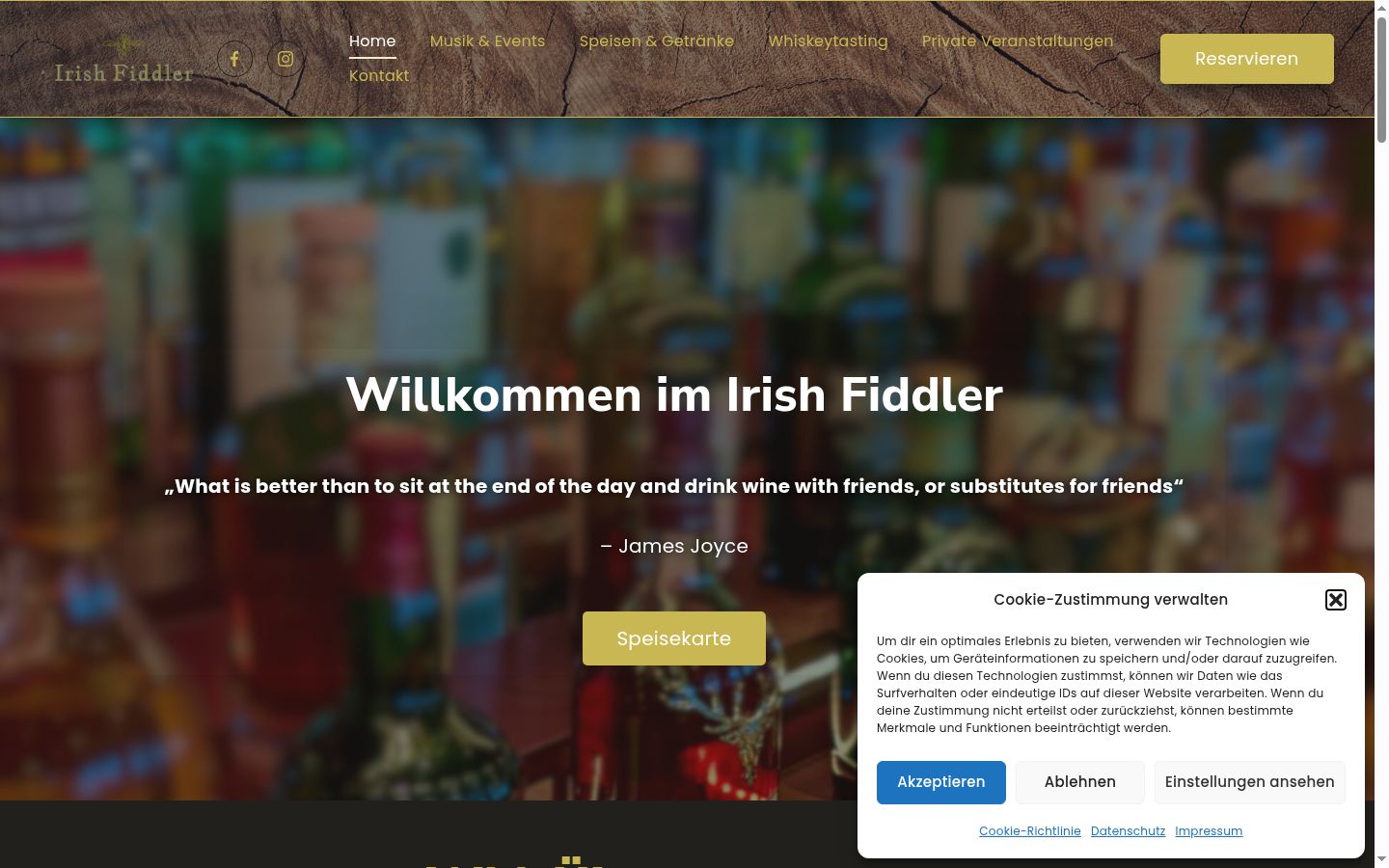 Screenshot tal-banner tal-kunsens muri qabel kwalunkwe interazzjoni