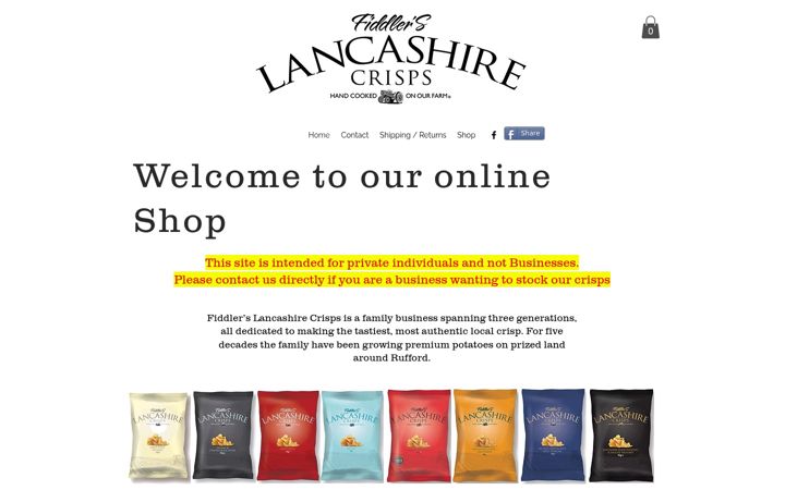 Screenshot of fiddlerslancashirecrisps-shop.co.uk