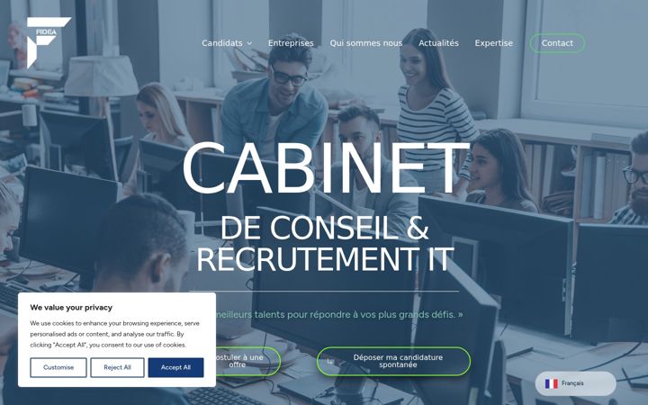 Screenshot of fidea-recrutement.com