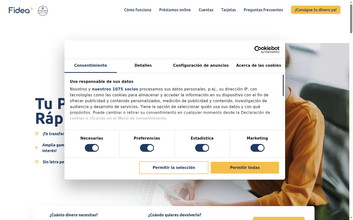 Screenshot tal-banner tal-kunsens muri qabel kwalunkwe interazzjoni