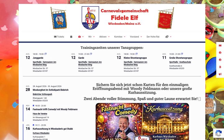 Snímek obrazovky fidele-elf.de