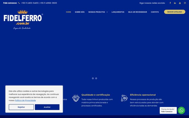 Screenshot of fidelferro.com.br