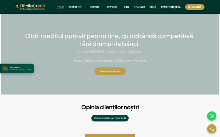 Screenshot of fidelia-credit.ro